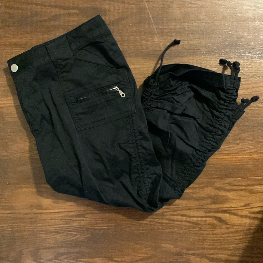 Black Cargo Capris with Utility Pockets